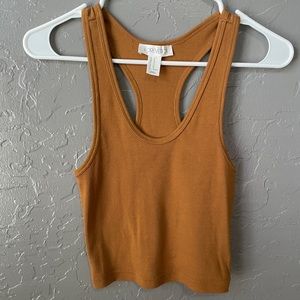 Camel Brown Cropped Tank Forever21